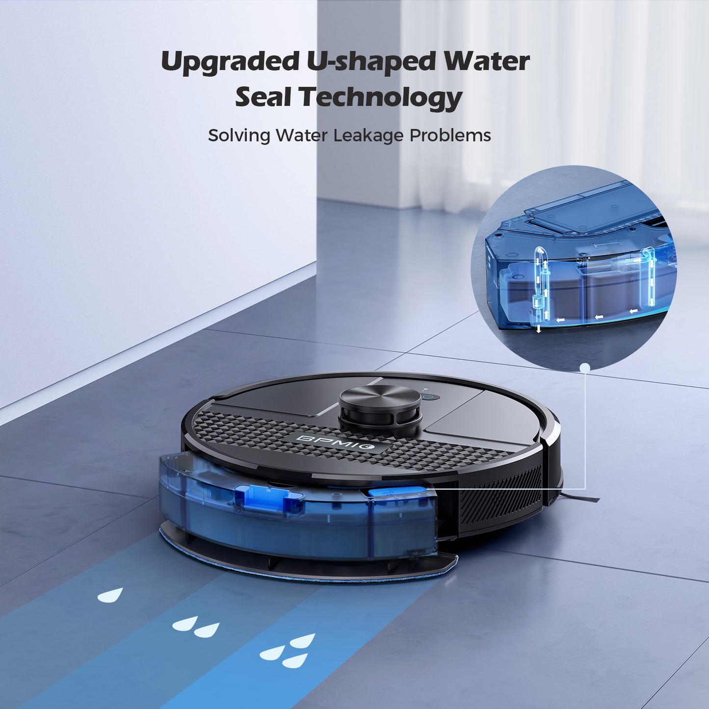 BPMIO B12 Robot Vacuum and Mop Combo 4500Pa Max Suction with LiDAR Navigation Smart Mapping, 145 Min Runtime Customized Cleaning Schedule, Works with Alexa/WiFi/App, Great for Pet Hair, Carpet, Hard Floor
