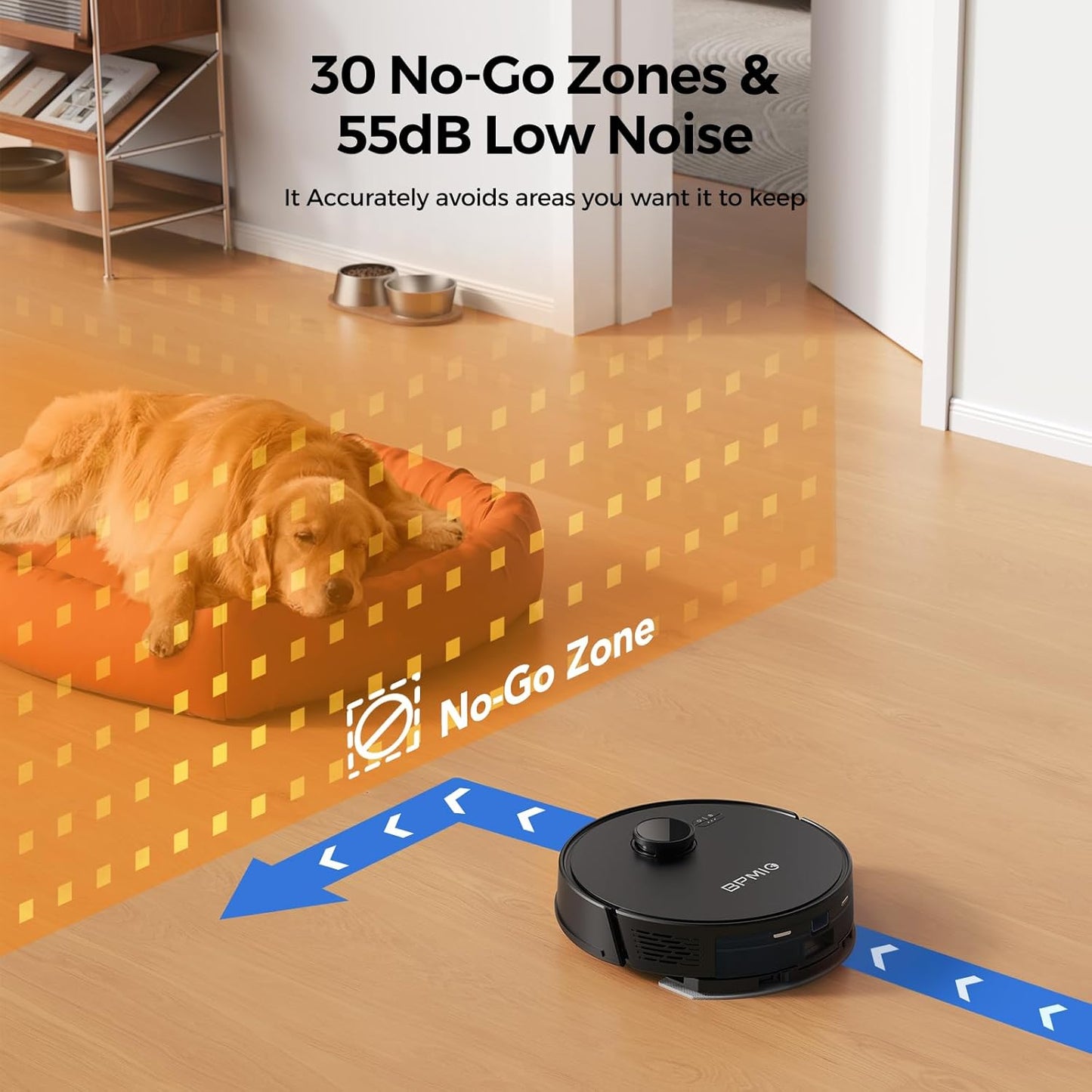 BPMIO B15 5000pa Robot Vacuum and Mop Combo,3 in 1 Robot Vacuum,LiDAR Navigation,5 Maps,30 No-go Zones, WiFi/App/Alexa,Auto-Charging,Robot Vacuum Cleaner for Pet Hair, Carpet, Hard Floor